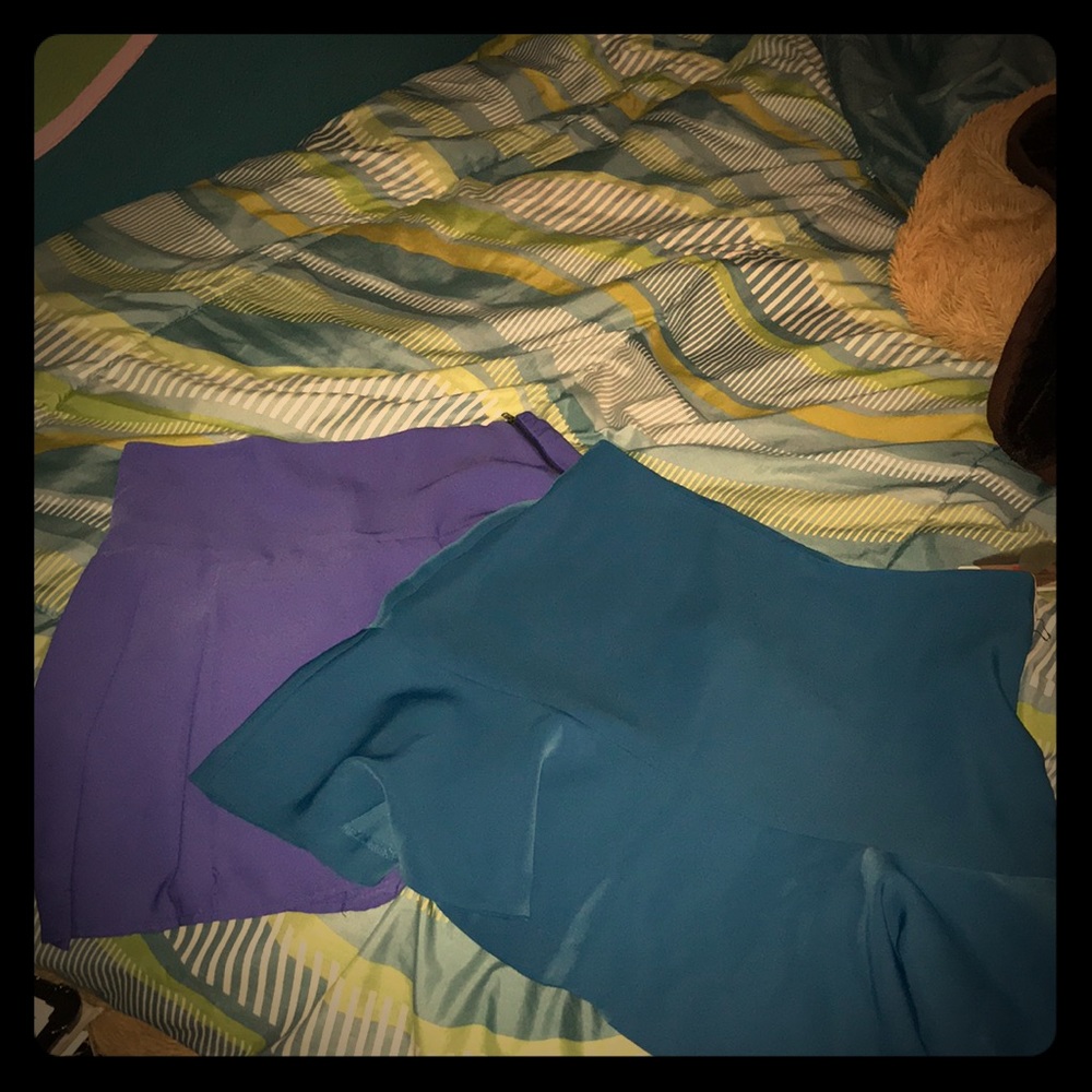 Blue skirts (one with price tag)